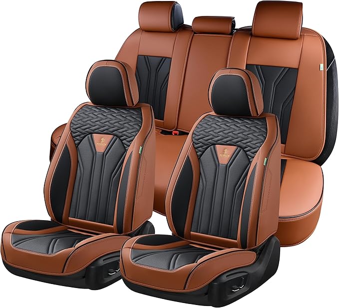 FLORICH Leather Seat Covers, Seat Covers Full Set, Car Seat Protectors 5 Seats by FLORICH