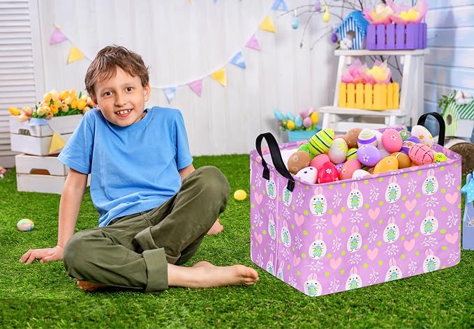 Rectangle Canvas Easter Basket, Laundry Basket, Storage Box - Image 4