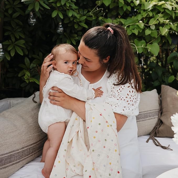 mushie Muslin Baby Swaddle Blanket | 100% Organic Cotton - Image 3