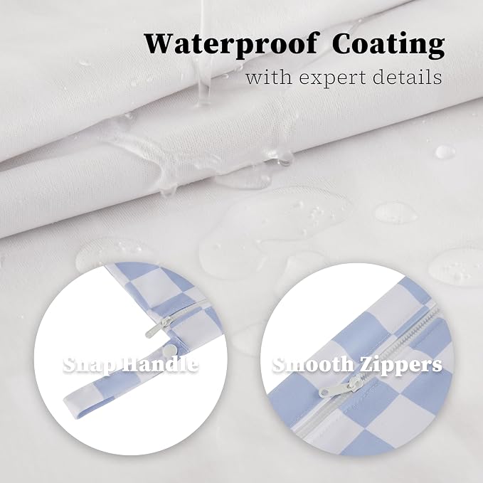 Blue Checkered Waterproof Wet Dy Diaper Bag - Image 6
