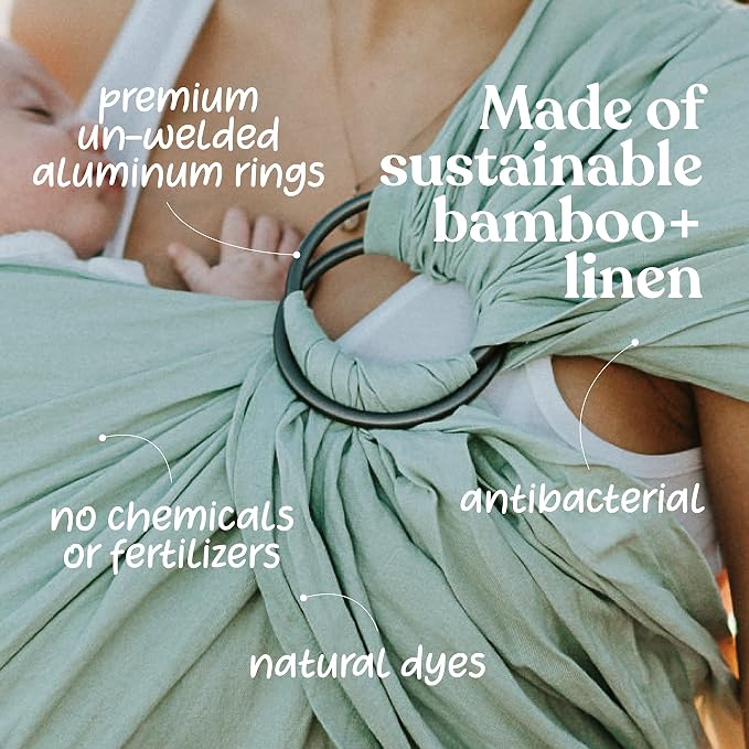 Nalakai Luxury Ring Sling Baby Carrier, Soft Linen Blend Baby Sling, Baby Wrap - Image 8