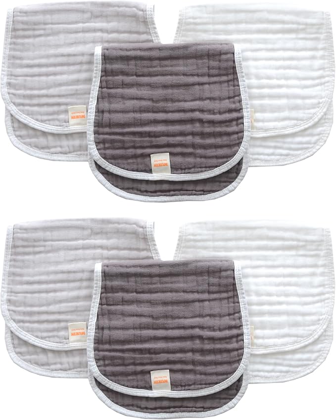 MUKIN Baby Muslin Burp Cloth Set of 6, Ultra Soft Absorbent Thick Cotton - Image 9