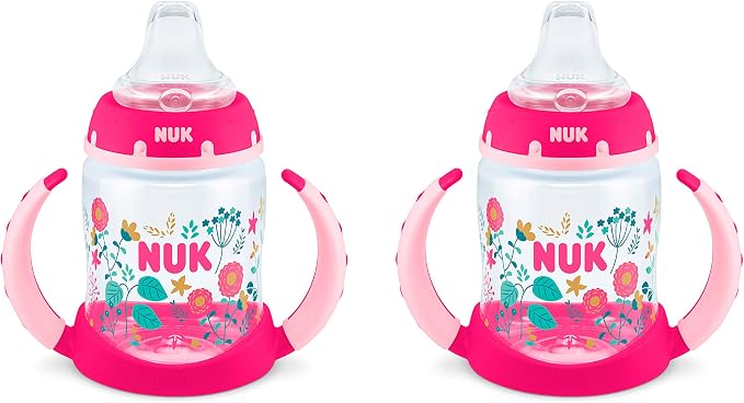 NUK Learner Cup, Flowers – BPA Free, Spill Proof Sippy Cup by NUK