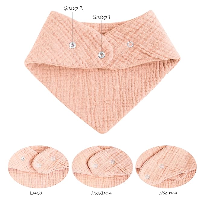 Konssy 8-Pack Muslin Baby Bibs, Absorbent Bandana Drool, 100% Cotton Unisex - Image 2