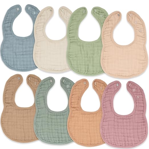 Comfy Cubs Muslin Bibs for Babies, Drool and Teething Bib, Adjustable Snaps by ComfyCubs