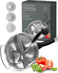 Stainless Steel Food Mill with Detachable Handles – Hand Crank Grinder by TheHungryArtisan