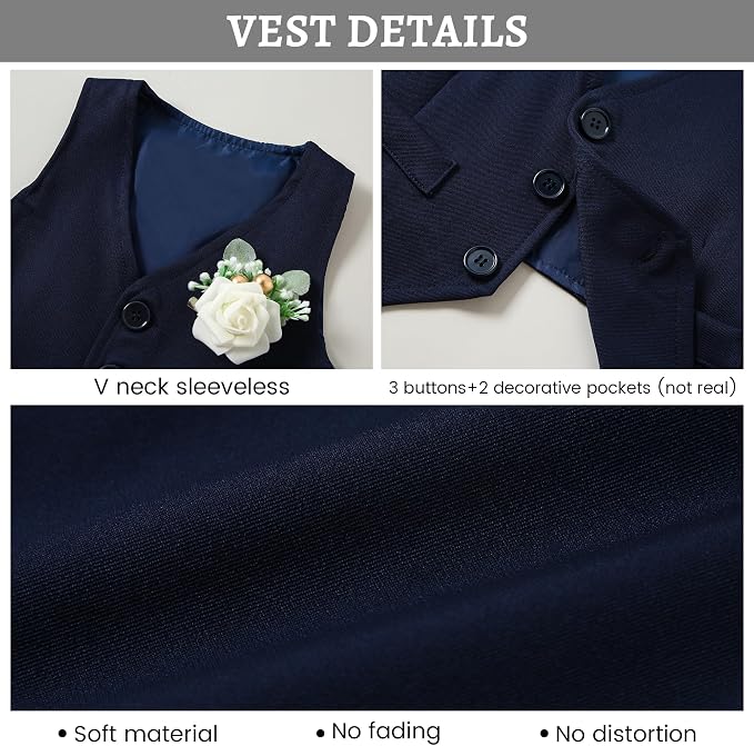 SANMIO Baby Boy Clothes Suits Infant Gentleman Outfit Collared Dress - Image 5