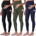 POSHDIVAH 3 Pack Women's Maternity Workout Leggings Over The Belly Pregnancy by Poshdivah