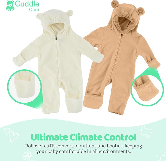Cuddle Club Fleece Baby Bunting Bodysuit - Image 3