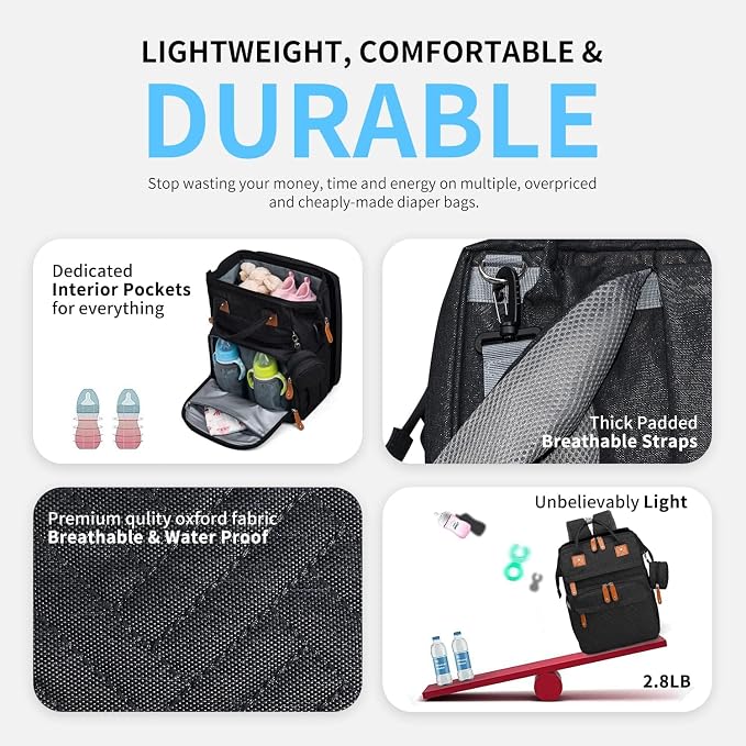 KABAQOO Diaper Bag Backpack - Image 4