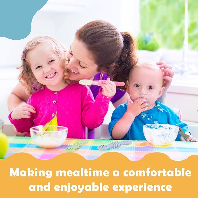 8 Pcs Baby Led Weaning Utensils, First Stage Silicone Baby Spoon, Cucharas para - Image 2