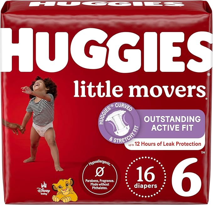 Huggies Size 6 Diapers, Little Movers Baby Diapers, Size 6, Packaging May Vary by Huggies%C2%AE