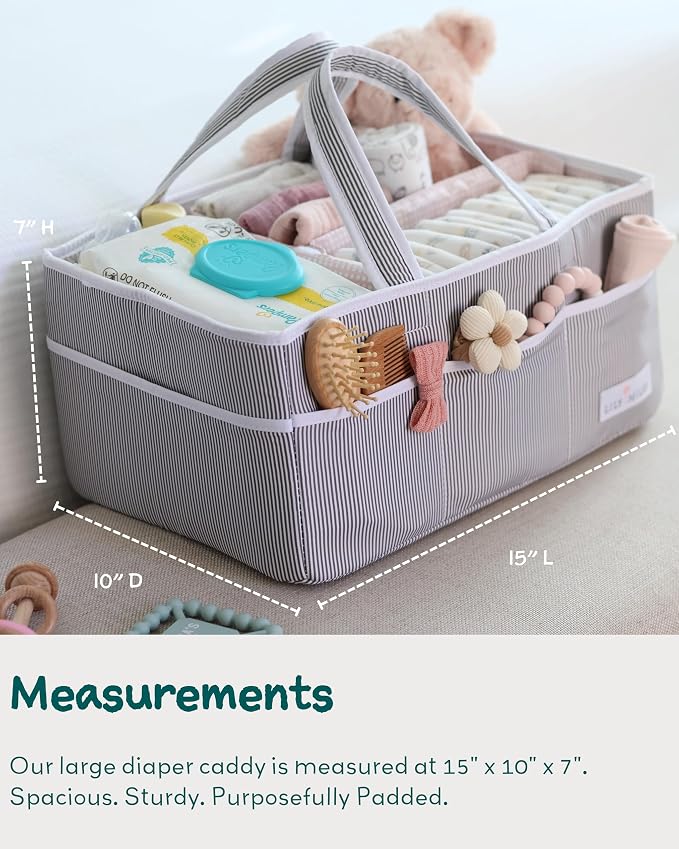 Lily Miles Baby Diaper Caddy Organizer, Girl Nursery Storage Basket - Image 4