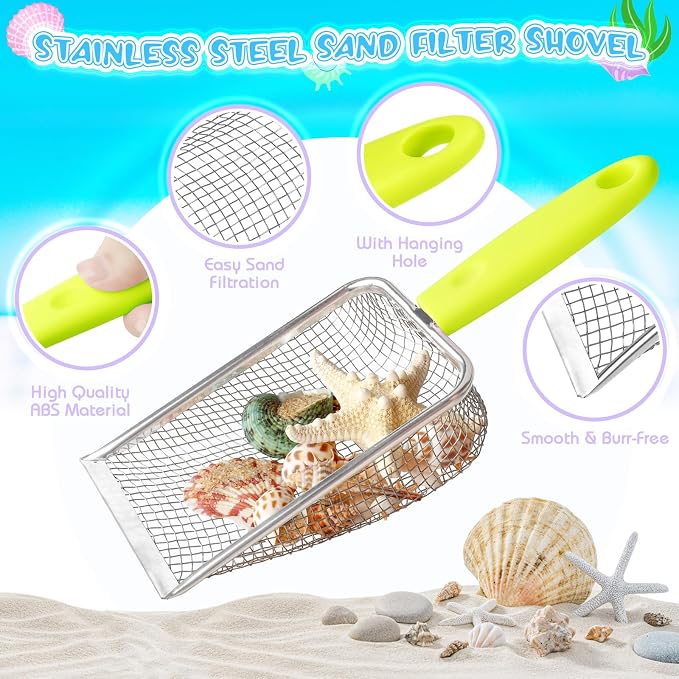 Beach Toys, Sand Toys with 2 Collapsible Beach Bucket and Beach Mesh Shovel - Image 3