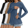 4 Pack Women's Nursing Breastfeeding Tops, Long Sleeve Maternity Shirts Loose by Sweetyweee