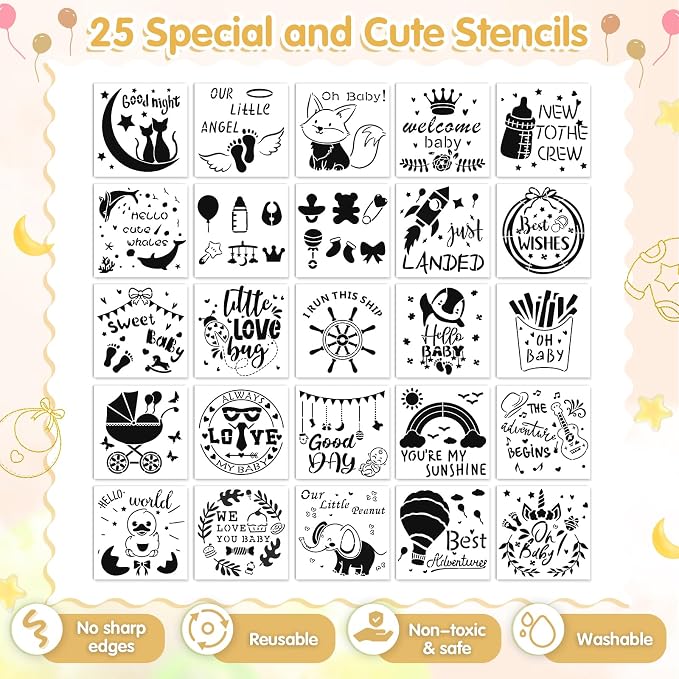 Pydeeirom 151 Pcs Baby Shower Game Decorations Kit - Image 6