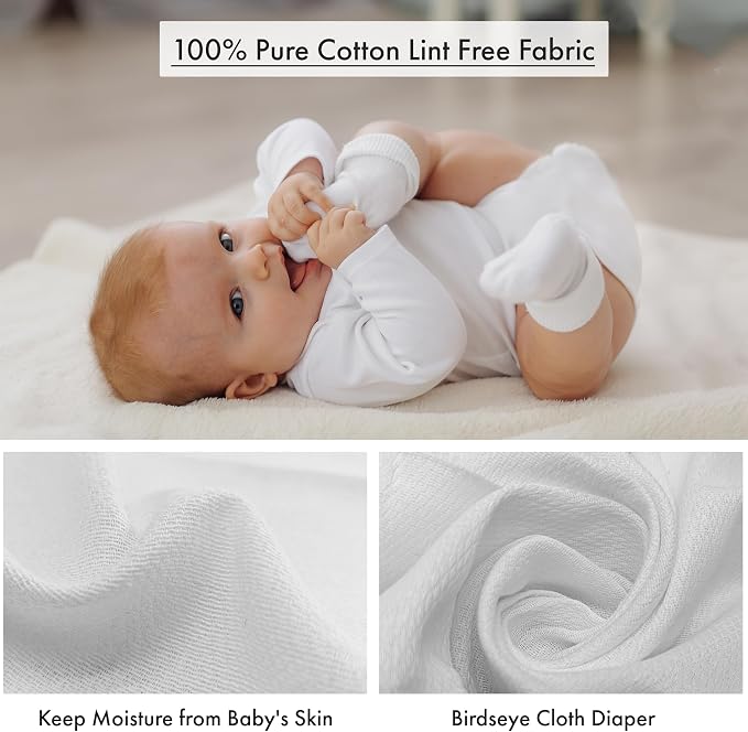 RUVANTI Unisex Birdseye Flat-Fold Cloth Diapers - Image 3