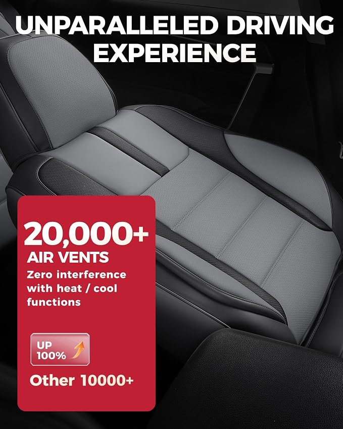 FREESOO Black Gray Front Car Seat Covers - Image 5