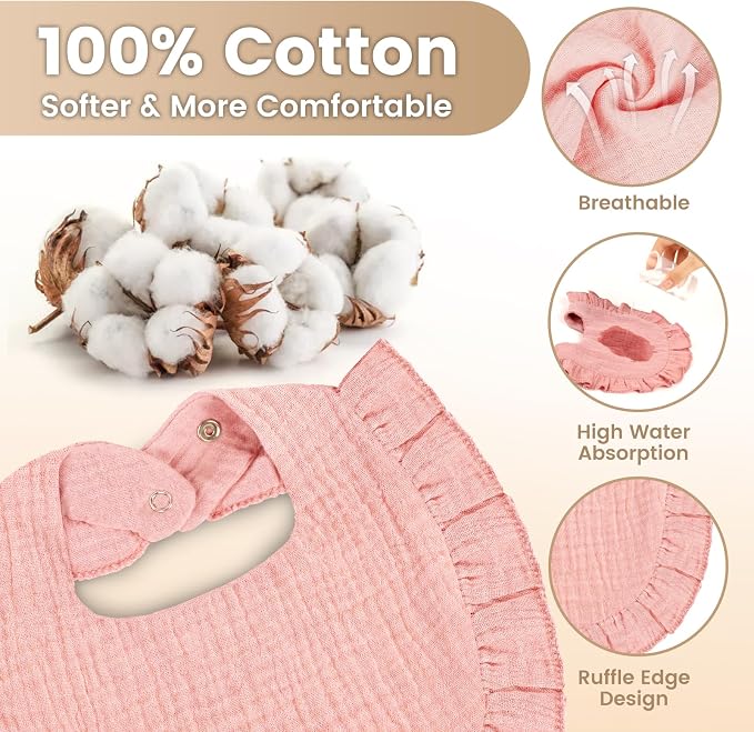 Oiomniv Muslin Baby Bibs, Toddler - Image 2