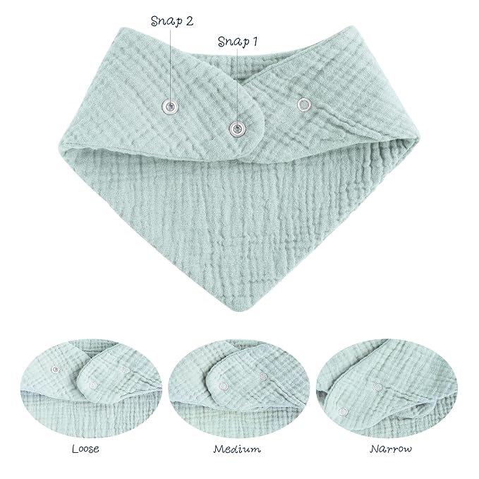 Konssy 8-Pack Muslin Baby Bibs, Absorbent Bandana Drool, 100% Cotton Unisex - Image 2