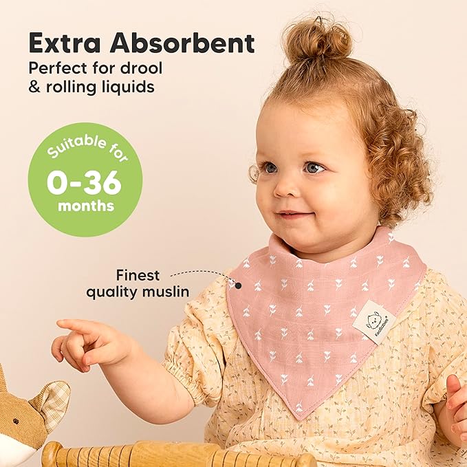 8-Pack Muslin Baby Bibs for Boys, Girls - Image 2