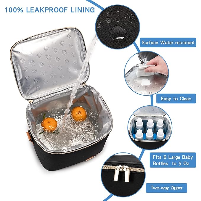 Breastmilk Cooler Bag with Ice Pack Fits 6 Baby Bottles Up to 5 Ounce, Baby - Image 3
