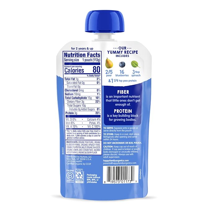 Happy Tot Organics Stage 4 Baby Food Pouches, Gluten Free, Vegan Snack - Image 3