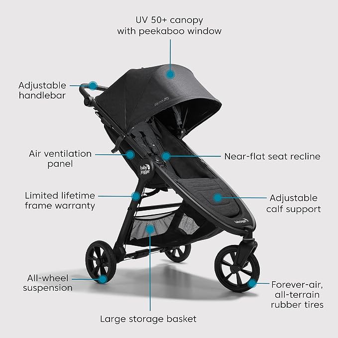Baby Jogger City Mini GT2 All-Terrain Stroller Black Complete - Image 7
