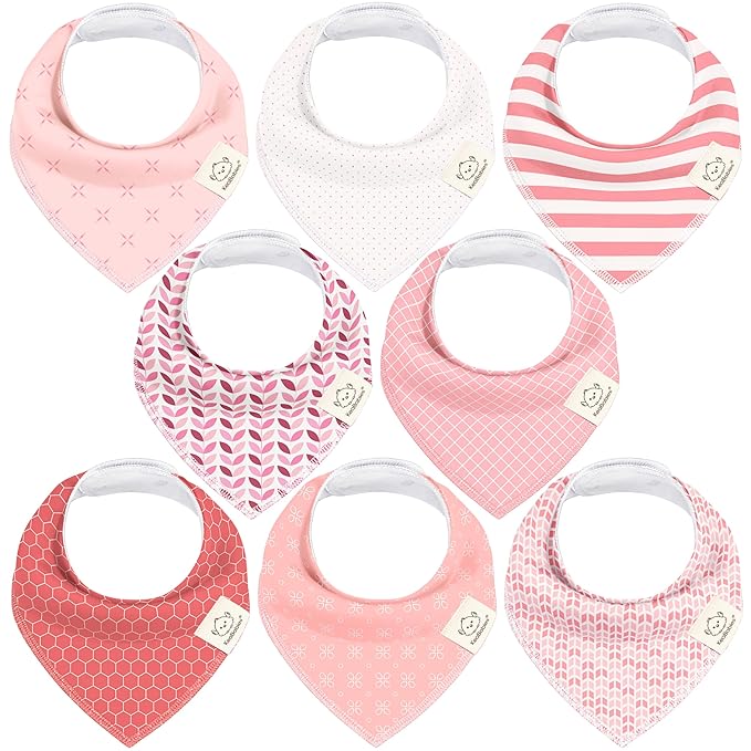 KeaBabies 8-Pack Organic Baby Bandana Bibs by KeaBabies
