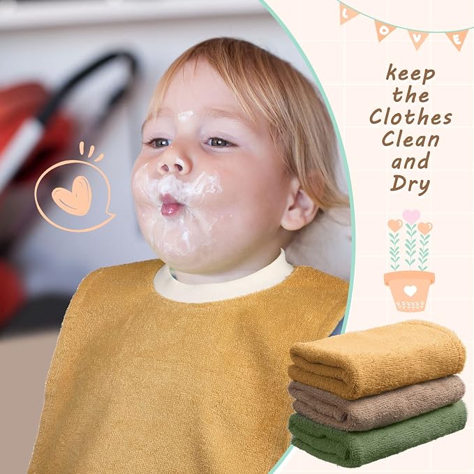 6 Pcs Pullover Baby Bibs Cotton Terry Toddler Absorbent Infant - Image 5