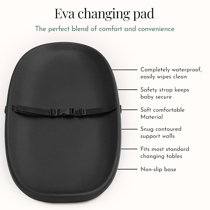 Evolur Eva Baby Changing Pad in Black, Lightweight and Portable Changing Pad - Image 5