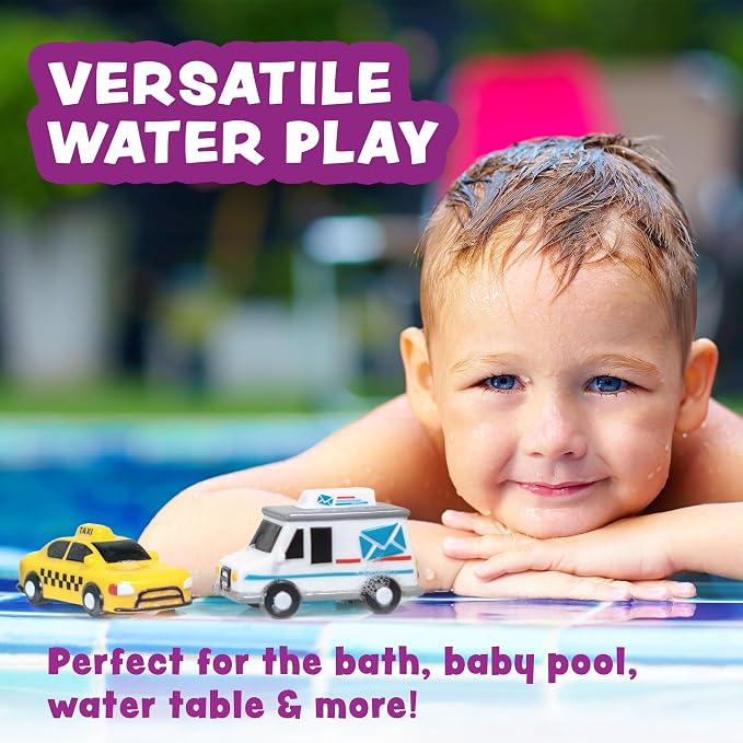 Tub Works® Vehicles™ Bath Cars Mold Free Bath Toys, 6 Pack | Sealed, No Hole - Image 9