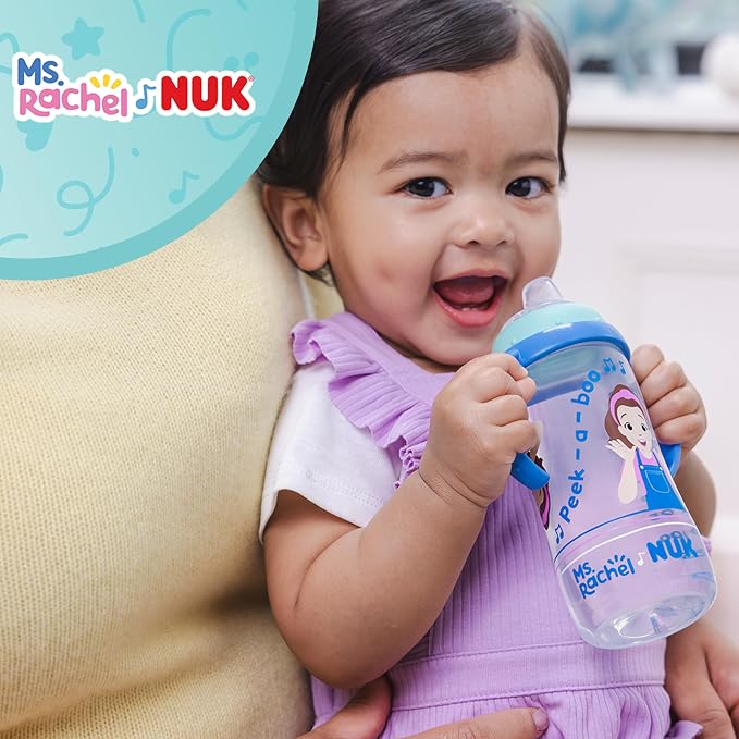 NUK Learner Cup, Ms. Rachel, 10 oz, 8+ Months, 2 Pack – Soft Spout, Easy-Grip - Image 2