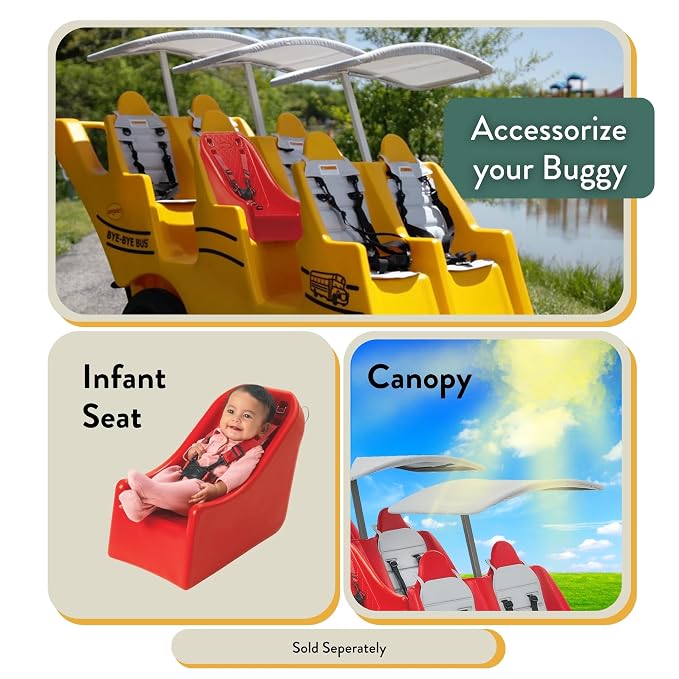 Children’s Factory 6-Passenger Bye-Bye Buggy, Daycare Multi-Passenger Stroller - Image 6