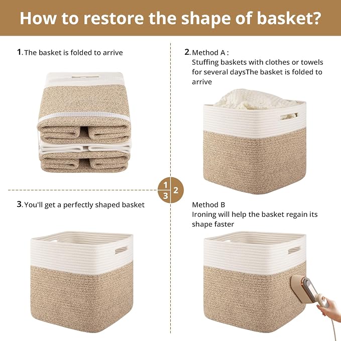 OIAHOMY 13 Kallax Inch Cube Storage Bins, Kallax Insert Storage Baskets - Image 7