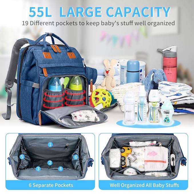 KABAQOO Diaper Bag Backpack - Image 2