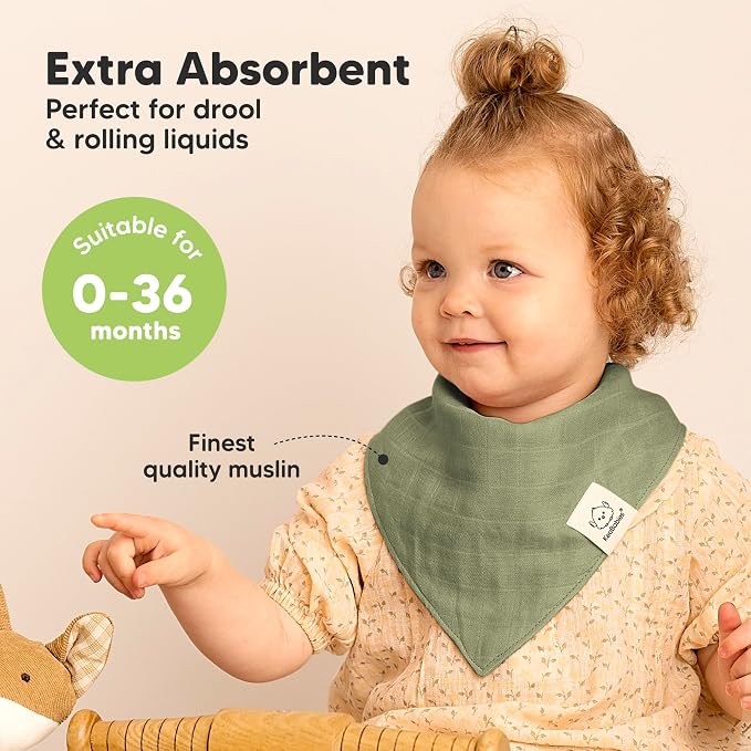8-Pack Muslin Baby Bibs for Boys, Girls - Image 2
