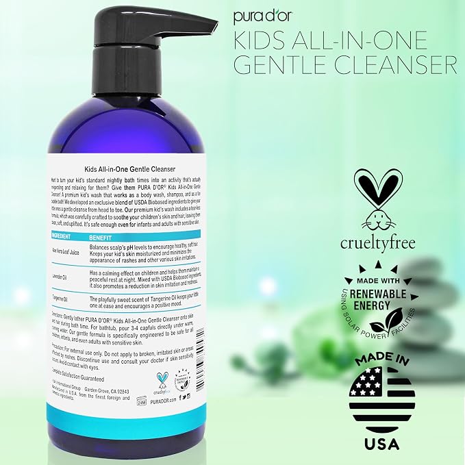 PURA D'OR Kids Wash All-in-One Gentle Cleanser - Image 6