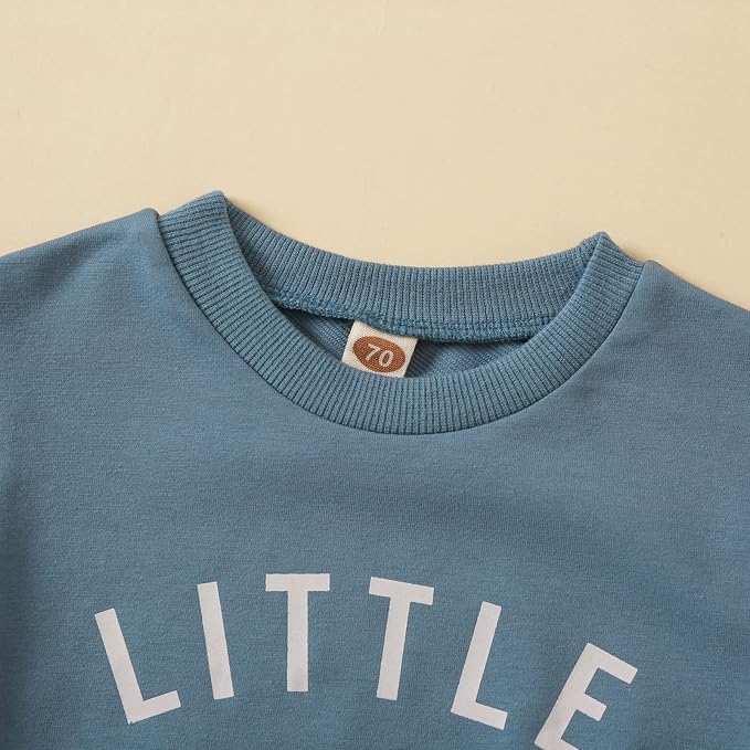 Toddler Baby Boy Clothes Solid Color Long Sleeve Crewneck Sweatshirt Top Casual - Image 3