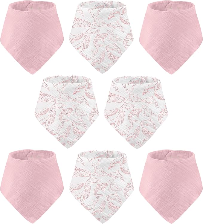 Muslin Baby bibs for drooling and teething, 100% cotton, Bibs for baby girl - Image 9