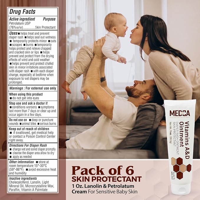 MEDca Vitamin A & D Diaper Rash Ointment- Protectant Cream - Image 4