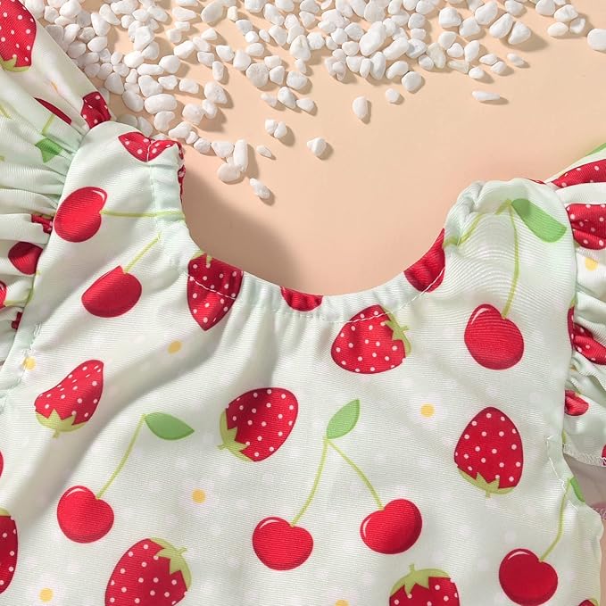 Toddler Girl Baby Ruffles Mermaid Fish Scale Swimsuit One Piece Swimwear - Image 5