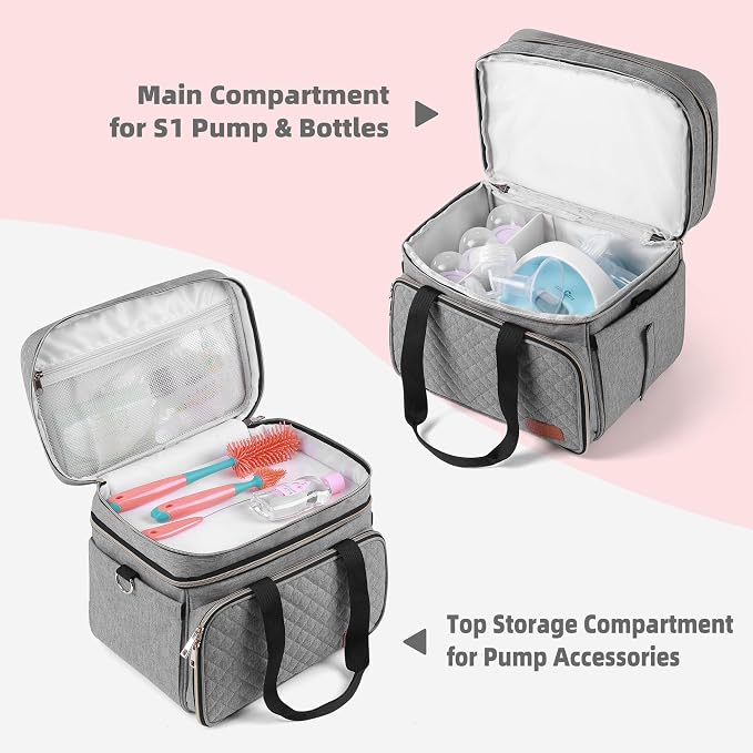Breast Pump Bag Fits for Spectra S1 and S2, Double Deck Pumping Bag - Image 3