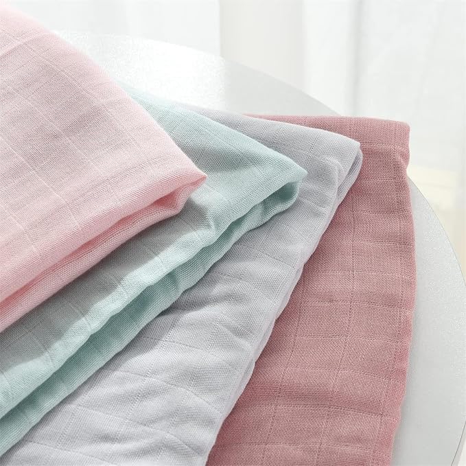 Momcozy Muslin Swaddle Blanket, 4 Pack Large 47 X 47 Inches Breathable - Image 5