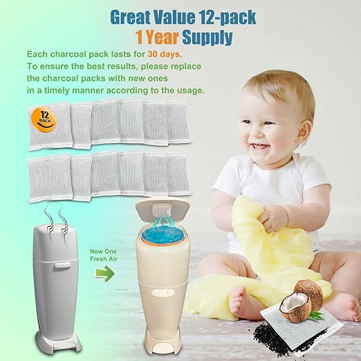 12 Pack Diaper Pail Carbon Filters - Image 4