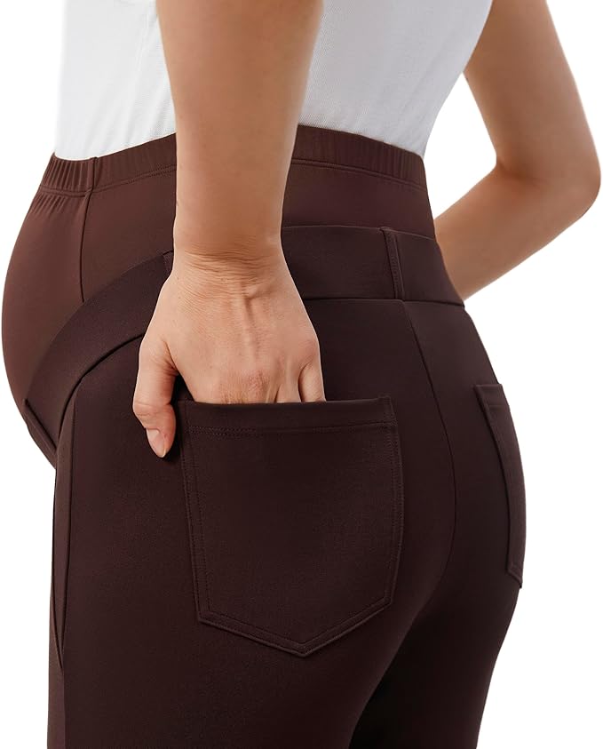 AFITNE Maternity Pants for Work Over The Belly Straight Leg Dress Slacks - Image 3