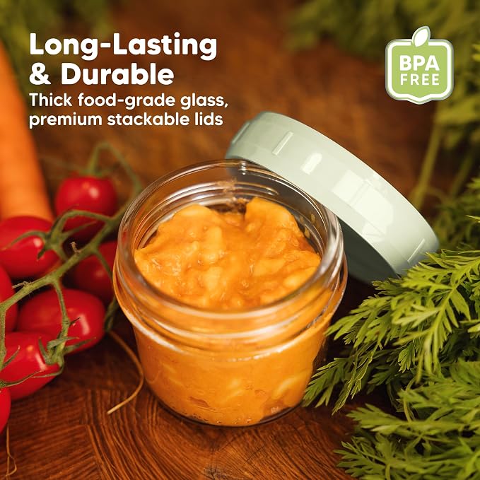 KeaBabies 6pk 4oz Glass Baby Food Containers - Image 4