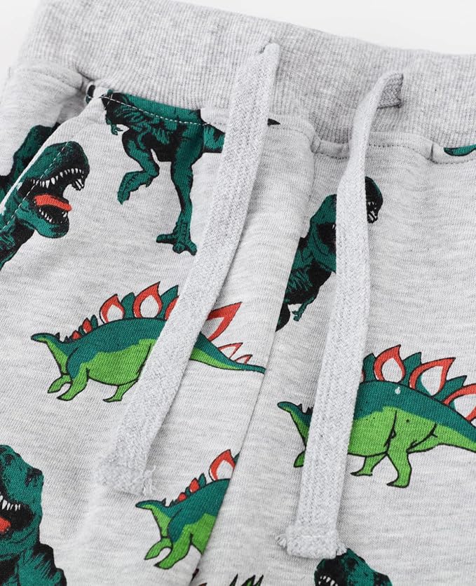 LOKTARC 2 Pack Boys Drawstring Sweatpants Cute Pattern Cotton Sport Jogger Pants - Image 5
