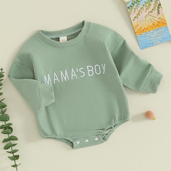 VISGOGO Newborn Infant Baby Boy Girls Oversized Romper Little Dude Sweater - Image 3
