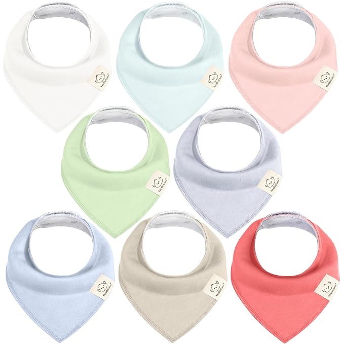 8-Pack Organic Baby Bandana Bibs by KeaBabies